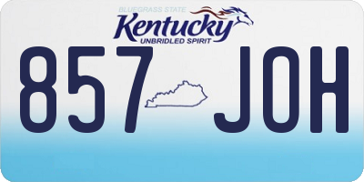 KY license plate 857JOH