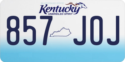 KY license plate 857JOJ