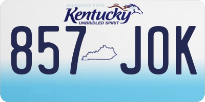 KY license plate 857JOK