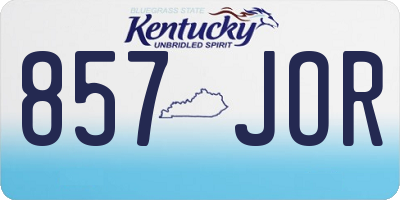 KY license plate 857JOR