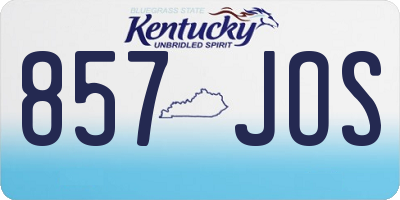 KY license plate 857JOS