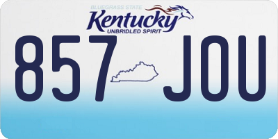 KY license plate 857JOU