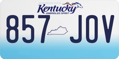 KY license plate 857JOV