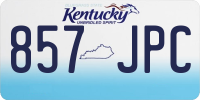 KY license plate 857JPC