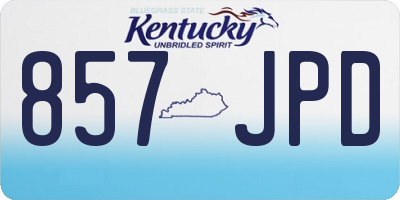 KY license plate 857JPD