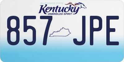 KY license plate 857JPE