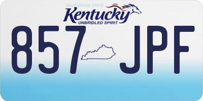 KY license plate 857JPF