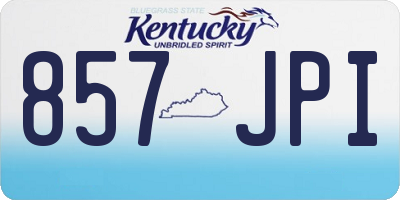 KY license plate 857JPI