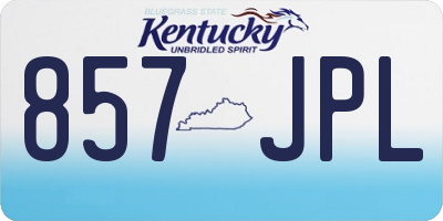 KY license plate 857JPL