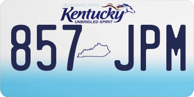 KY license plate 857JPM