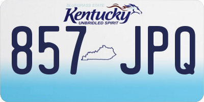 KY license plate 857JPQ