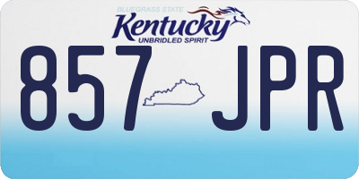 KY license plate 857JPR