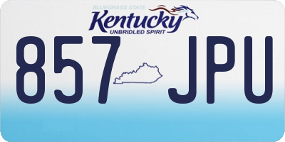 KY license plate 857JPU