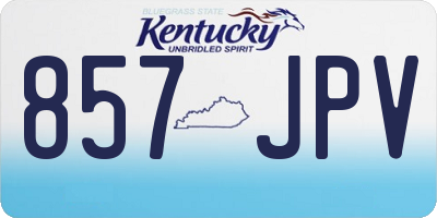 KY license plate 857JPV