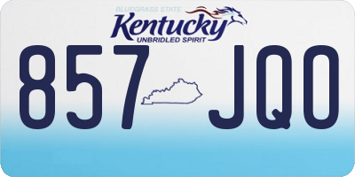 KY license plate 857JQO