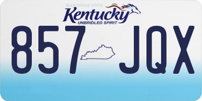 KY license plate 857JQX