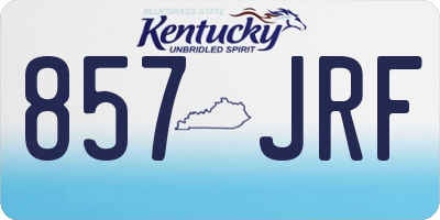 KY license plate 857JRF