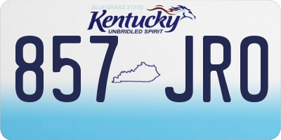 KY license plate 857JRO
