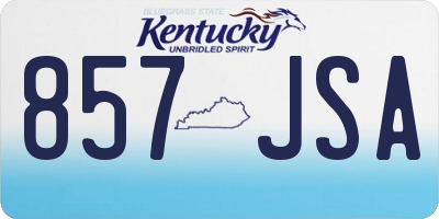 KY license plate 857JSA