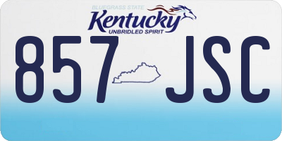 KY license plate 857JSC