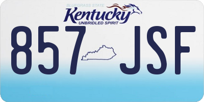 KY license plate 857JSF