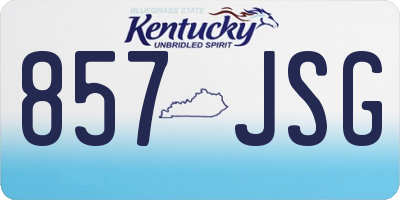 KY license plate 857JSG