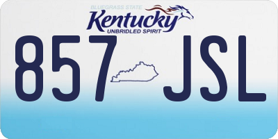KY license plate 857JSL