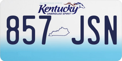 KY license plate 857JSN