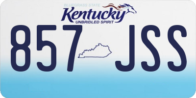 KY license plate 857JSS