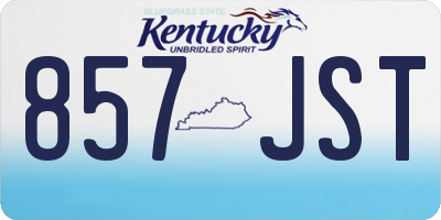 KY license plate 857JST