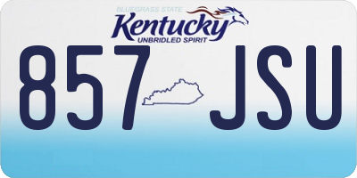KY license plate 857JSU