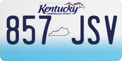 KY license plate 857JSV