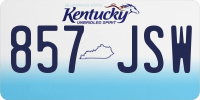 KY license plate 857JSW