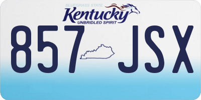 KY license plate 857JSX