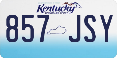 KY license plate 857JSY