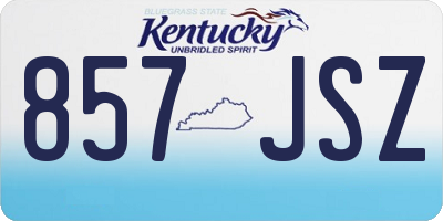 KY license plate 857JSZ