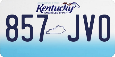 KY license plate 857JVO