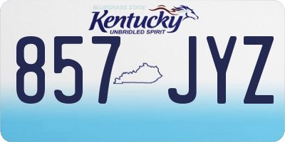 KY license plate 857JYZ