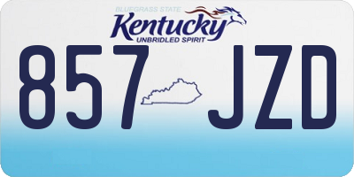 KY license plate 857JZD