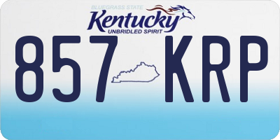 KY license plate 857KRP