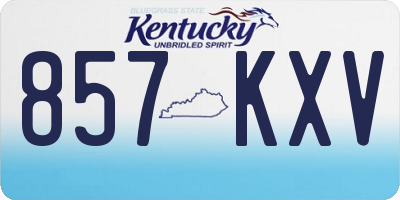 KY license plate 857KXV