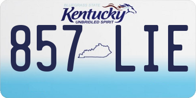 KY license plate 857LIE