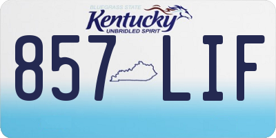 KY license plate 857LIF