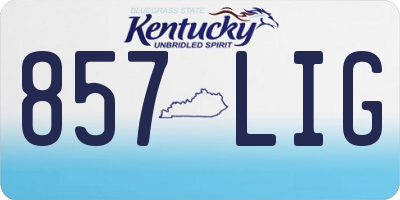 KY license plate 857LIG