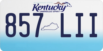 KY license plate 857LII