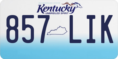 KY license plate 857LIK