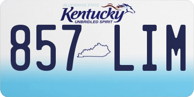 KY license plate 857LIM