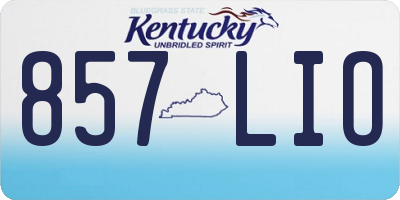 KY license plate 857LIO