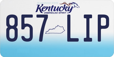 KY license plate 857LIP