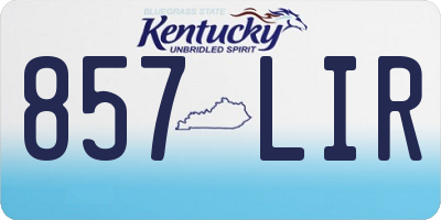 KY license plate 857LIR